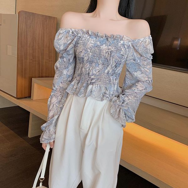 autumn style club slash neck print blusas mujer de moda 2021 chiffon shirts off shoulder fashion brand ladies crop women's blouses, White
autumn style club slash neck print blusas mujer de moda 2021 chiffon shirts off shoulder fashion brand ladies crop women's blouses, White