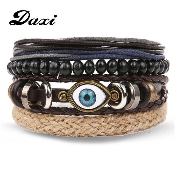 charm bracelets daxi leather bracelet eyes from ancient times vintage multi-layer men's classic rope chain jewelry gift, Golden;silver
charm bracelets daxi leather bracelet eyes from ancient times vintage multi-layer men's classic rope chain jewelry gift, Golden;silver