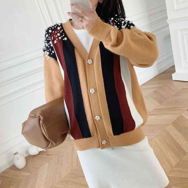knits wool bend sweater autumn winter warm thick coat women hit stripes neck knit cardigan, White
knits wool bend sweater autumn winter warm thick coat women hit stripes neck knit cardigan, White