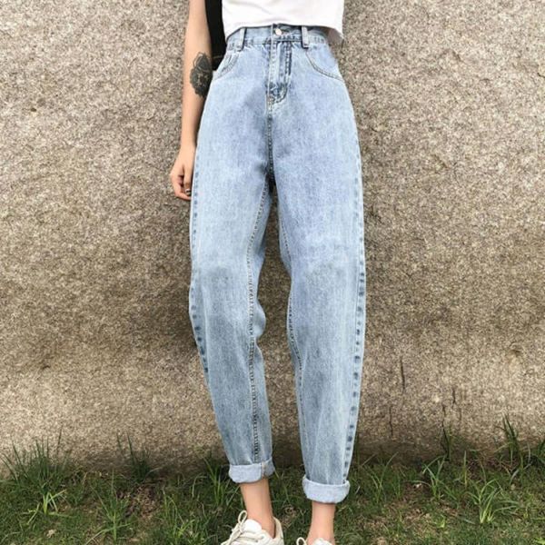 women's jeans 2021 fashion high waist clothes wide leg denim clothing blue vintage quality harajuku straight pants for women 
women's jeans 2021 fashion high waist clothes wide leg denim clothing blue vintage quality harajuku straight pants for women