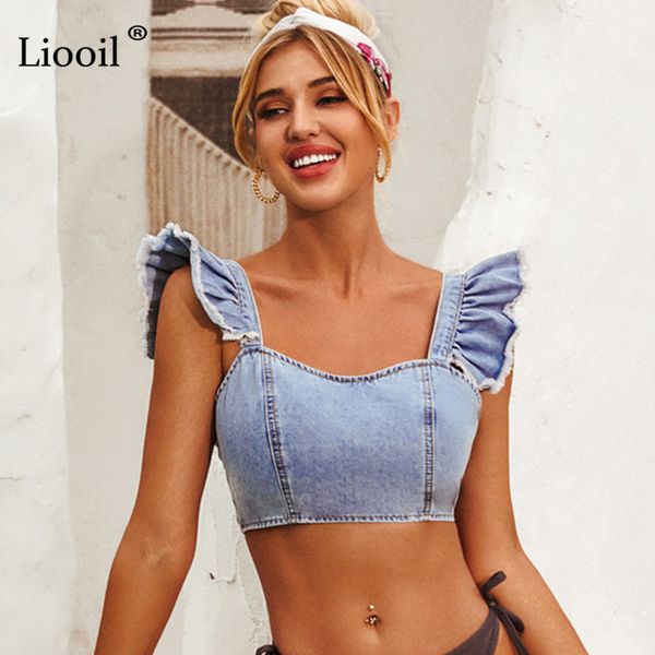 camis tight ruffle denim tank women rave clothes streetwear sleeveless zip up slim bodycon blue short cami avmw, White
camis tight ruffle denim tank women rave clothes streetwear sleeveless zip up slim bodycon blue short cami avmw, White