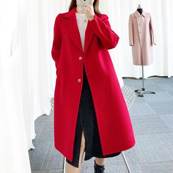 women's wool & blends 2021 autumn winter double sided solid color coat women nail bead lapel lace up coats female fashion, Black
women's wool & blends 2021 autumn winter double sided solid color coat women nail bead lapel lace up coats female fashion, Black