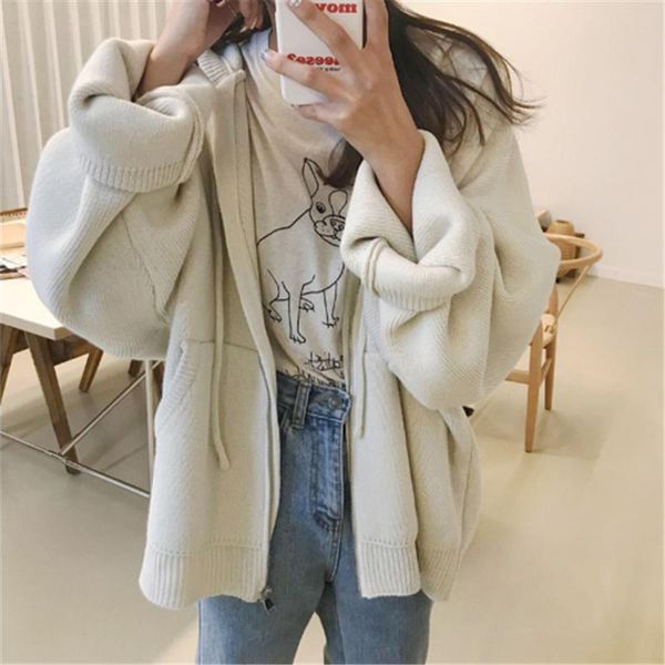 autumn winter women knitted hooded solid coat loose jacket thicken female casual overcoat warm outerwear 4 colors women's jackets, Black;brown
autumn winter women knitted hooded solid coat loose jacket thicken female casual overcoat warm outerwear 4 colors women's jackets, Black;brown