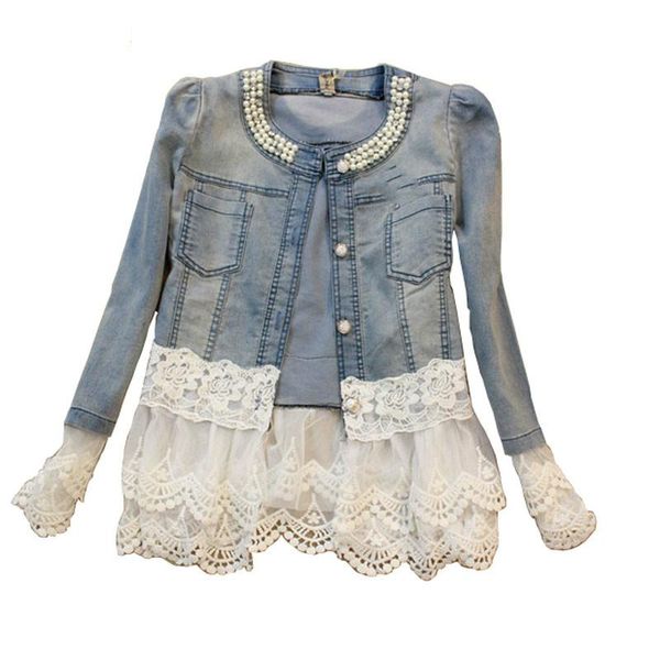 women's jackets lace female denim jacket patchwork slim casual women oversized jean coat, Black;brown
women's jackets lace female denim jacket patchwork slim casual women oversized jean coat, Black;brown
