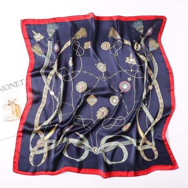 scarves 70*70cm summer print silk scarf square for women shawl office hair neck handkerchief foulard bandana, Blue;gray
scarves 70*70cm summer print silk scarf square for women shawl office hair neck handkerchief foulard bandana, Blue;gray