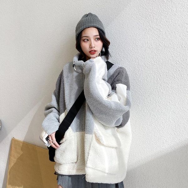 women fashion lamb wool autumn winter coat jacket fleece shaggy warm cropped jackets overcoat single breasted outwear, Black;brown
women fashion lamb wool autumn winter coat jacket fleece shaggy warm cropped jackets overcoat single breasted outwear, Black;brown
