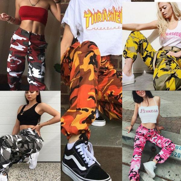 women's pants & capris women camo cargo high waist hip hop trousers military army combat camouflage long, Black;white
women's pants & capris women camo cargo high waist hip hop trousers military army combat camouflage long, Black;white