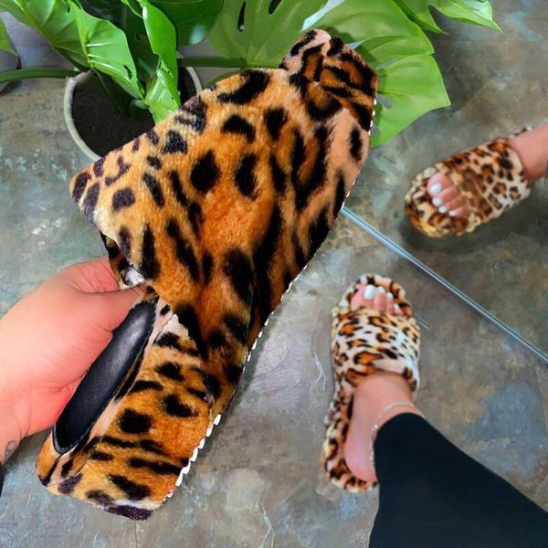 women fur slides slippers ladies big size platform leopard plush 2021 thick bottom woman winter female footwear women's shoes, Black
women fur slides slippers ladies big size platform leopard plush 2021 thick bottom woman winter female footwear women's shoes, Black