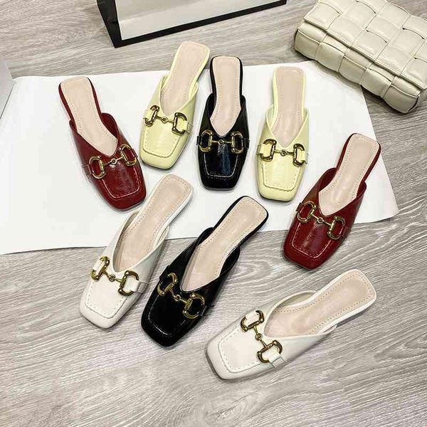 g red bag flat bottom sandals women summer 2021 new square soft bottom solid color lazy slippers, Black
g red bag flat bottom sandals women summer 2021 new square soft bottom solid color lazy slippers, Black