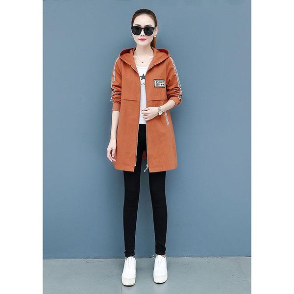 women's jackets large size 2021 korean version of loose fashion casual hooded long section spring autumn jacket a452, Black;brown
women's jackets large size 2021 korean version of loose fashion casual hooded long section spring autumn jacket a452, Black;brown