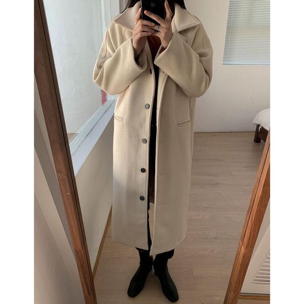 women's wool & blends thickened woolen coat autumn and winter medium length thick, Black
women's wool & blends thickened woolen coat autumn and winter medium length thick, Black