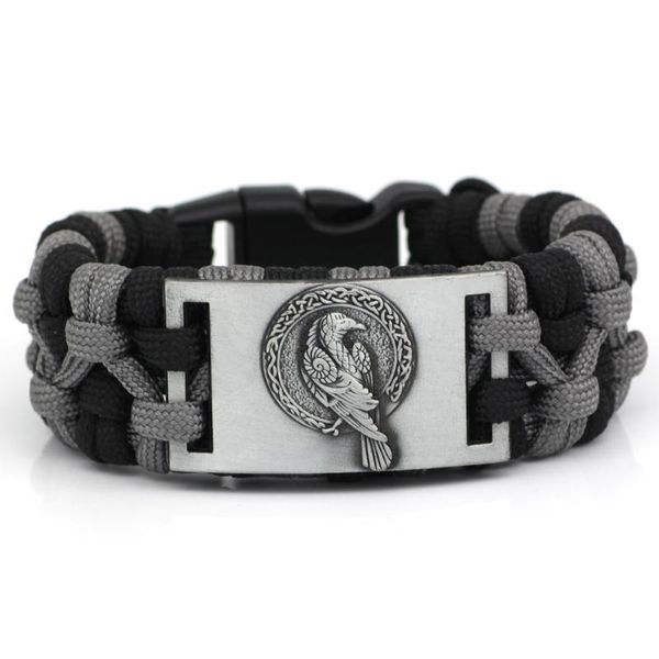 handmade viking paracord rune odin raven bracelet nordic jewelry with gift bag bangle, Black
handmade viking paracord rune odin raven bracelet nordic jewelry with gift bag bangle, Black