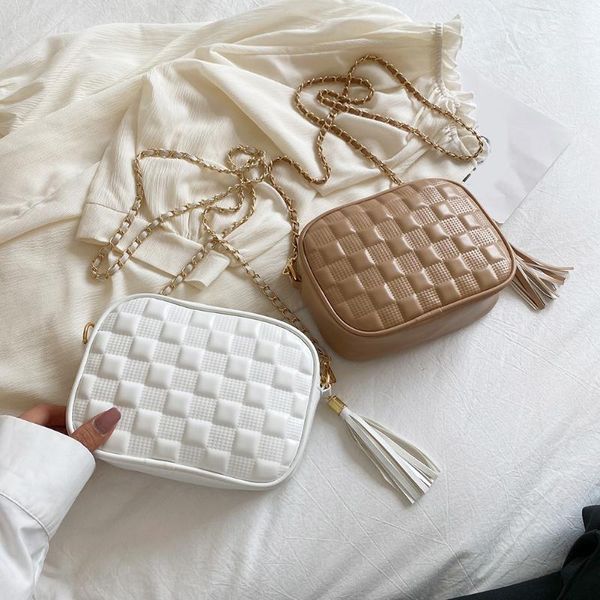 evening bags fashion tassel checker pattern embossing shoulder pu leather crossbody bag casual ladies solid color chain messenger pouch
evening bags fashion tassel checker pattern embossing shoulder pu leather crossbody bag casual ladies solid color chain messenger pouch