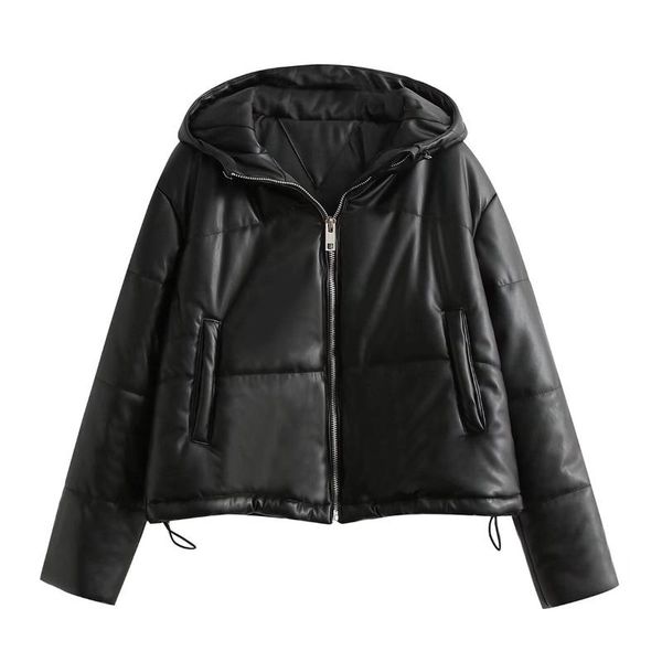 women's leather & faux women crop jacket autumn winter hooded streetwear cotton padded coat female drawstring black parkas outwear
women's leather & faux women crop jacket autumn winter hooded streetwear cotton padded coat female drawstring black parkas outwear
