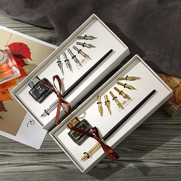 fountain pens vintage english calligraphy dip pen with ink nibs set offices school stationery gift
fountain pens vintage english calligraphy dip pen with ink nibs set offices school stationery gift