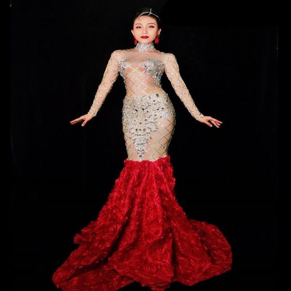 casual dresses women shiny rhinestone red rose fishtail dress lady singer costume long trailing prom star party mode catwalk stage outfit, Black;gray
casual dresses women shiny rhinestone red rose fishtail dress lady singer costume long trailing prom star party mode catwalk stage outfit, Black;gray