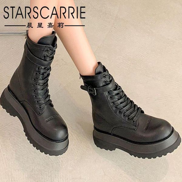 boots 2021 autumn leather lace-up rear zipper thinner mid-tube wild thick-soled short british style riding, Black
boots 2021 autumn leather lace-up rear zipper thinner mid-tube wild thick-soled short british style riding, Black