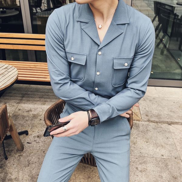 men's suits & blazers cuban collar men's shirt and trousers, formal , 2-piece set, tights, black, beige blue, suit, White;black
men's suits & blazers cuban collar men's shirt and trousers, formal , 2-piece set, tights, black, beige blue, suit, White;black
