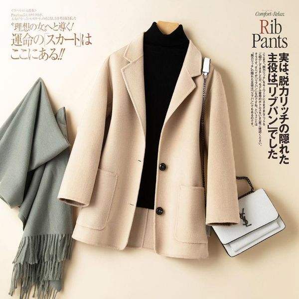 women's wool & blends 2021 winter women casual blend jackets female solid color long sleeve outwear fashion lapel mid-length coat l750, Black
women's wool & blends 2021 winter women casual blend jackets female solid color long sleeve outwear fashion lapel mid-length coat l750, Black