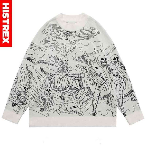 HISTREX 2021 Gothic Skull Mens Sweater Pullover Knitted Cloth Vintage Casual y2k Men Women Oversize Sweaters Jerseys, Black
HISTREX 2021 Gothic Skull Mens Sweater Pullover Knitted Cloth Vintage Casual y2k Men Women Oversize Sweaters Jerseys, Black