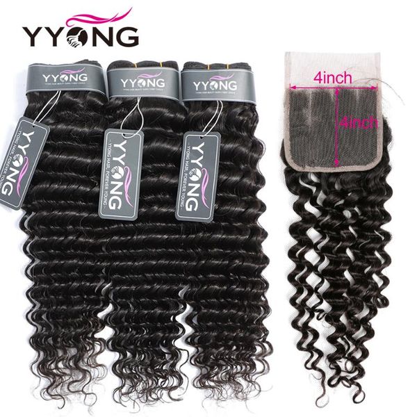 human hair bulks yyong deep wave bundles with closure, 4x4 closure brazilian weave frontal remy, Black
human hair bulks yyong deep wave bundles with closure, 4x4 closure brazilian weave frontal remy, Black