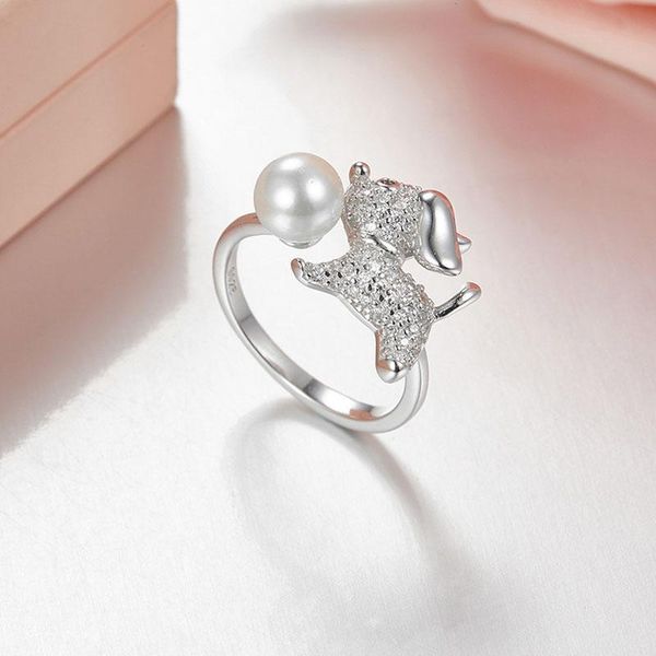 soelle cute animal pet dog ring 925 sterling silver zircon cz pearl opening ring for dog parent women girl jewelry gift, Golden;silver
soelle cute animal pet dog ring 925 sterling silver zircon cz pearl opening ring for dog parent women girl jewelry gift, Golden;silver