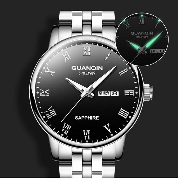 wristwatches 2021 guanqin quartz men's watch waterproof 50 dustproof luminous simple fashion double calendar date week mens, Slivery;brown
wristwatches 2021 guanqin quartz men's watch waterproof 50 dustproof luminous simple fashion double calendar date week mens, Slivery;brown