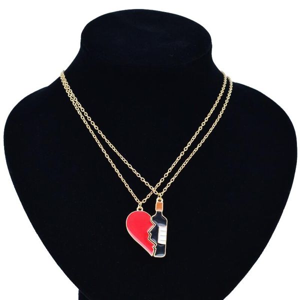 pendant necklaces 2pcs/set friends forever lovers couple necklace half heart wine bottle bff creative jewelry birthday gift, Silver
pendant necklaces 2pcs/set friends forever lovers couple necklace half heart wine bottle bff creative jewelry birthday gift, Silver