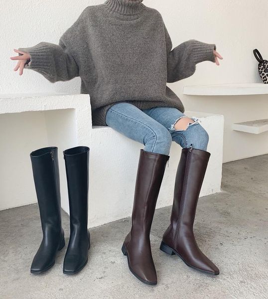 boots fashion side zipper high low 2021 korean autumn and winter heel thick square head knight, Black
boots fashion side zipper high low 2021 korean autumn and winter heel thick square head knight, Black