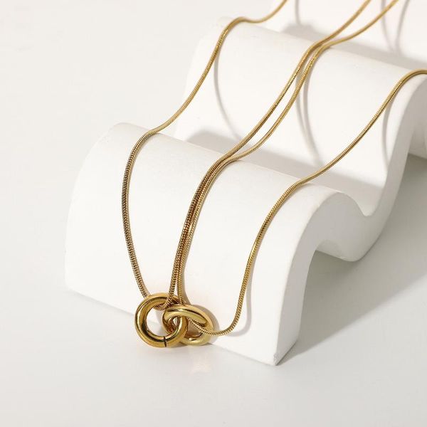 pendant necklaces french light luxury stainless steel chain choker necklace gold plated twist layered circle women men jewelry, Silver
pendant necklaces french light luxury stainless steel chain choker necklace gold plated twist layered circle women men jewelry, Silver