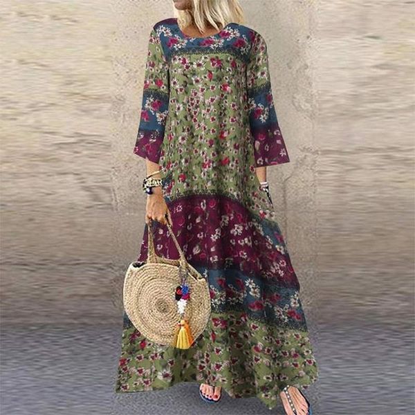 casual dresses lady sundress long sleeve o-neck printed maxi dress summer floral a-line big size 5xl women vintage vestidos, Black;gray
casual dresses lady sundress long sleeve o-neck printed maxi dress summer floral a-line big size 5xl women vintage vestidos, Black;gray