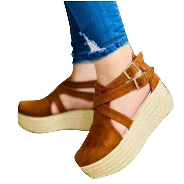 dress shoes summer women sandals platform women's wedges sandal round toe buckle straw bottom sandalias mujer chaussure femme, Black
dress shoes summer women sandals platform women's wedges sandal round toe buckle straw bottom sandalias mujer chaussure femme, Black
