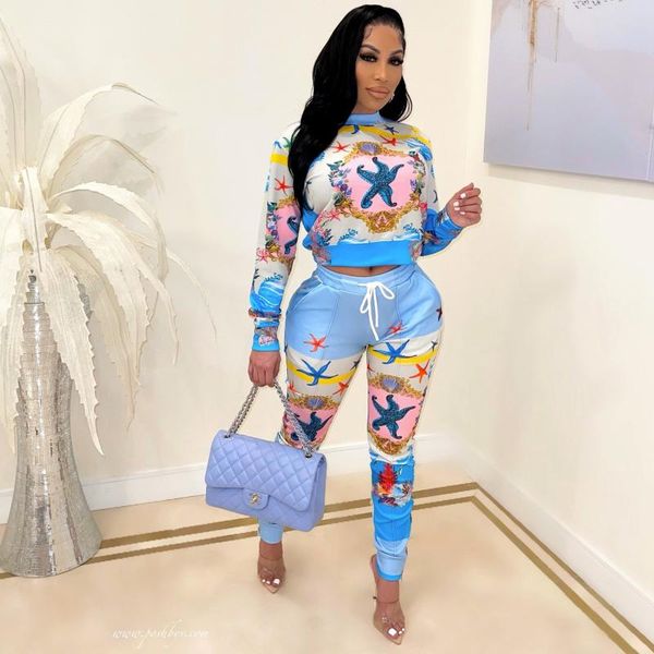 women's two piece pants 2021 quality 2 pcs tracksuits women set luxury print o-neck long sleeve club outfits, White
women's two piece pants 2021 quality 2 pcs tracksuits women set luxury print o-neck long sleeve club outfits, White