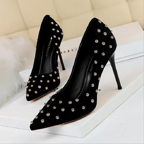 dress shoes european america style nightclub women pumps thin high heels flock pointed toe shallow metal rivet ladies 20210511, Black
dress shoes european america style nightclub women pumps thin high heels flock pointed toe shallow metal rivet ladies 20210511, Black