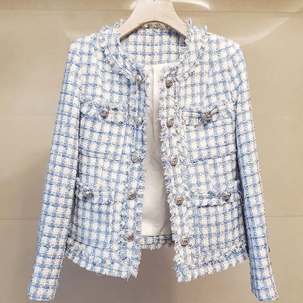 women's jackets plaid tweed woolen jacket women tassel o-neck double buttons elegant ladies office outwear autumn winter short slim coa, Black;brown
women's jackets plaid tweed woolen jacket women tassel o-neck double buttons elegant ladies office outwear autumn winter short slim coa, Black;brown