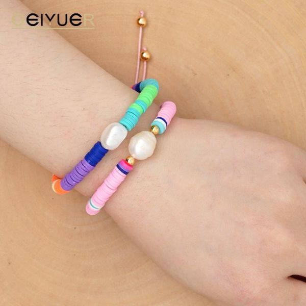 charm bracelets african polymer clay bracelet for women vinyl heishi beads natural pearl summer pulseras handmade boho jewelry 2021, Golden;silver
charm bracelets african polymer clay bracelet for women vinyl heishi beads natural pearl summer pulseras handmade boho jewelry 2021, Golden;silver