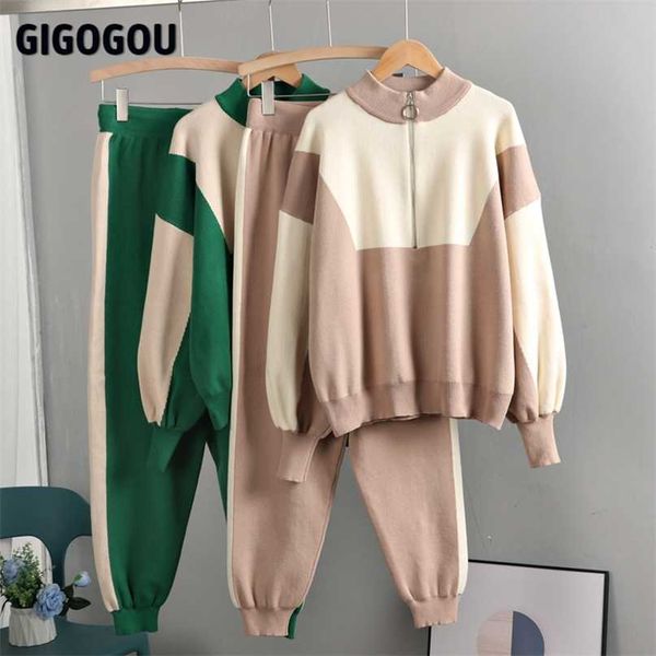 gigogou color block women's tracksuit knitted harem pant set woman 2/two pieces winter autumn women's sportwear clothes suits 2111, White
gigogou color block women's tracksuit knitted harem pant set woman 2/two pieces winter autumn women's sportwear clothes suits 2111, White