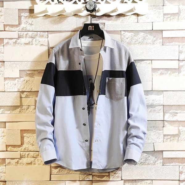 men's casual shirts korean version of autumn man thin shirt with long sleeve slim body youth is big summer stitching men's fashion, White;black
men's casual shirts korean version of autumn man thin shirt with long sleeve slim body youth is big summer stitching men's fashion, White;black