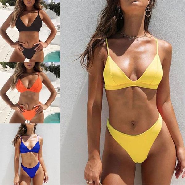 one-piece suits women 2 pieces bikini set simple solid color micro triangle brazilian swimsuit low waist thong padded bathing suit
one-piece suits women 2 pieces bikini set simple solid color micro triangle brazilian swimsuit low waist thong padded bathing suit