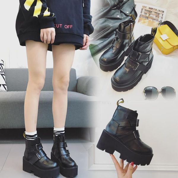 boots south korean punk harajuku fashion thick-bottomed buckled short slope and muffin women's locomotive1, Black
boots south korean punk harajuku fashion thick-bottomed buckled short slope and muffin women's locomotive1, Black