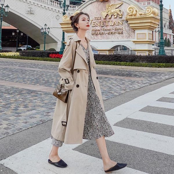 women's trench coats mid-length 2021 spring and autumn korean-style loose british style h248, Tan;black
women's trench coats mid-length 2021 spring and autumn korean-style loose british style h248, Tan;black