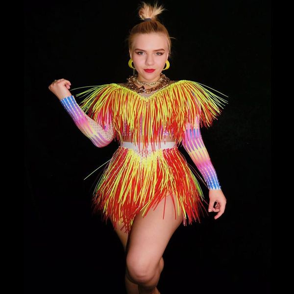 women multi-color tassel bodysuit shiny rhinestone birthday party celebrate outfit nightclub bar singer dance women's jumpsuits & rompe, Black;white
women multi-color tassel bodysuit shiny rhinestone birthday party celebrate outfit nightclub bar singer dance women's jumpsuits & rompe, Black;white