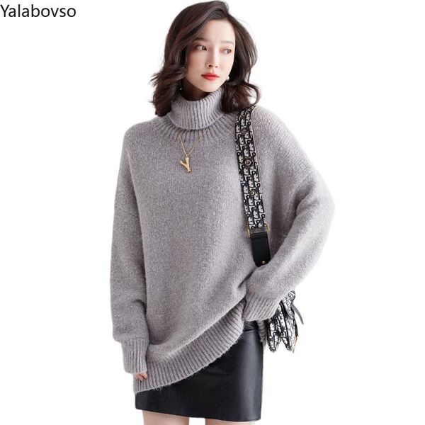 women's sweaters retro autumn and winter 2021 korean vintage loose high collar knitting pullover sweater pullovers z3, White;black 
women's sweaters retro autumn and winter 2021 korean vintage loose high collar knitting pullover sweater pullovers z3, White;black