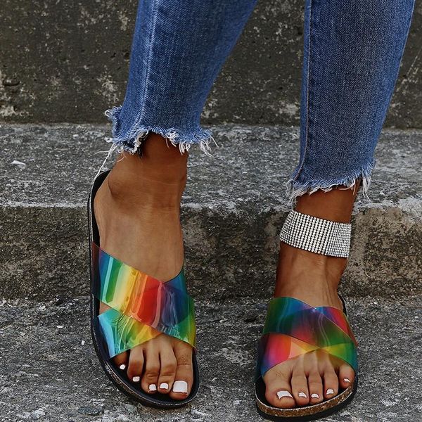 summer pvc women flat slippers transparent beach sandals open toe ladies shoes platform outdoor slides female flip flops, Black
summer pvc women flat slippers transparent beach sandals open toe ladies shoes platform outdoor slides female flip flops, Black