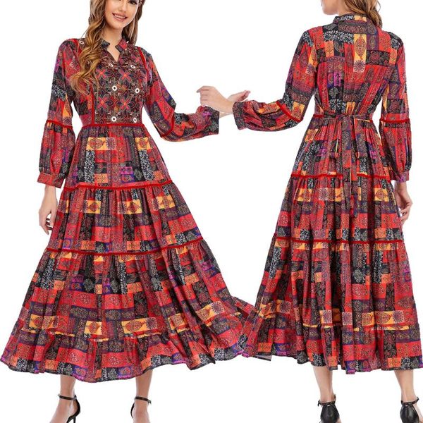 ethnic clothing eid muslim abaya dress women moroccan kaftan vintage hijab maxi vestidos islamic musulman ensembles robe djellaba jubah, Red
ethnic clothing eid muslim abaya dress women moroccan kaftan vintage hijab maxi vestidos islamic musulman ensembles robe djellaba jubah, Red