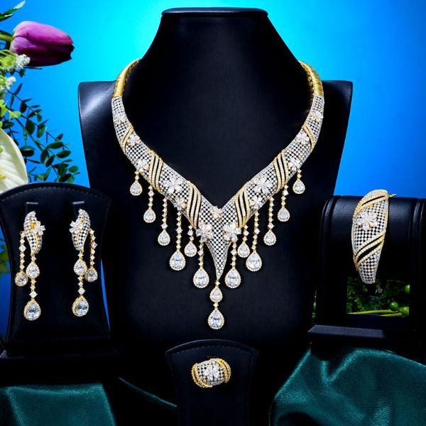 earrings & necklace godki big fashion luxury 4pcs flower tassel african jewelry set for women wedding party zirconia dubai bridal, Silver
earrings & necklace godki big fashion luxury 4pcs flower tassel african jewelry set for women wedding party zirconia dubai bridal, Silver
