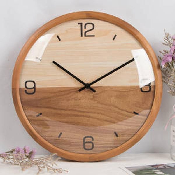 wall clocks solid wood living room creative clock modern minimalist mute quartz punch-round fashion watch
wall clocks solid wood living room creative clock modern minimalist mute quartz punch-round fashion watch