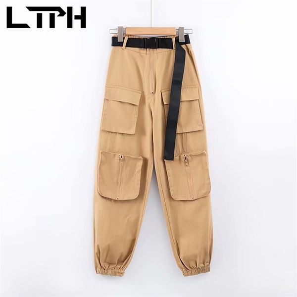 ltph vintage tooling multi pockets cargo pants women high waist with sashes female pant loose casual trousers spring 210423, Black;white
ltph vintage tooling multi pockets cargo pants women high waist with sashes female pant loose casual trousers spring 210423, Black;white
