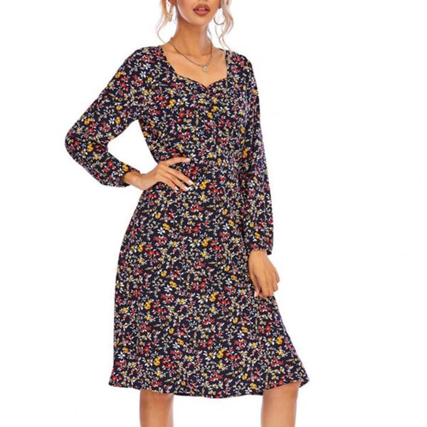 casual dresses female stylish dress floral print v neck long sleeve waist tied large hem slim woman summer 2021, Black;gray
casual dresses female stylish dress floral print v neck long sleeve waist tied large hem slim woman summer 2021, Black;gray