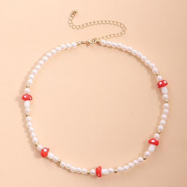 chokers gold/silver color cute simple red mushroom pearl stone chain choker necklace for women handmade beaded wedding jewelry, Golden;silver
chokers gold/silver color cute simple red mushroom pearl stone chain choker necklace for women handmade beaded wedding jewelry, Golden;silver